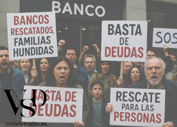 Bancos rescatados, familias hundidas. VIVE SIN DEUDAS